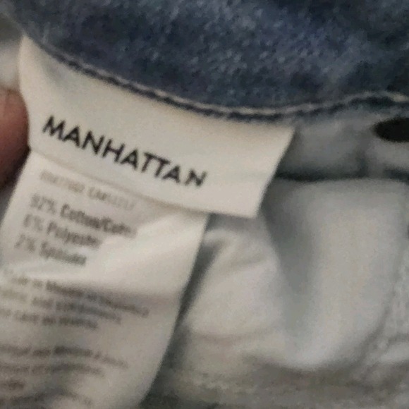 Paige Jeans Womens Size 31x31 Manhattan  Raw Hem Blue Denim Pants - Picture 6 of 11